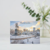 George Washington Rides Boston Public Gardens Postkarte (Stehend Vorderseite)