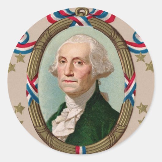 George Washington Runder Aufkleber (Vorderseite)