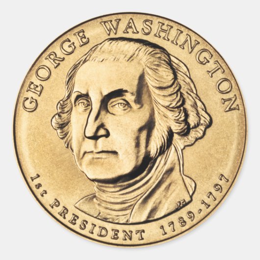 George Washington Runder Aufkleber (Vorderseite)
