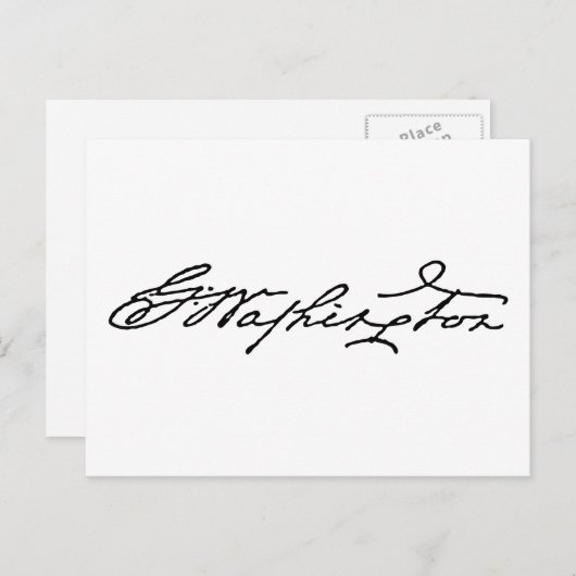 George Washington Signature Postkarte (Vorne/Hinten)