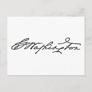 George Washington Signature Postkarte