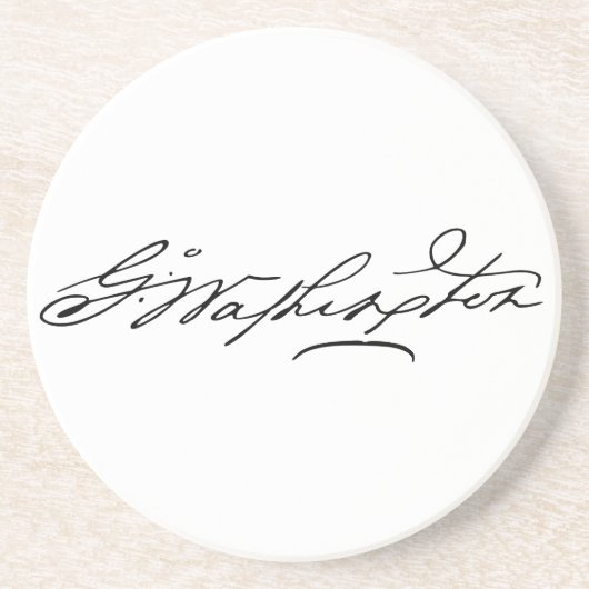 George Washington Signature Sandstein Untersetzer (Vorne)