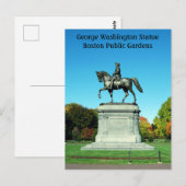 George Washington Statue, Boston Public Gardens Postkarte (Vorne/Hinten)