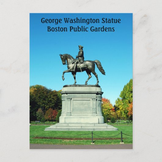 George Washington Statue, Boston Public Gardens Postkarte (Vorderseite)