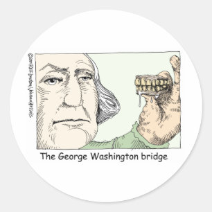 George Washington Teeth Funny Gifts & Sammlerstück Runder Aufkleber