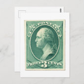 George Washington Three Cents US Postage Postkarte (Vorne/Hinten)
