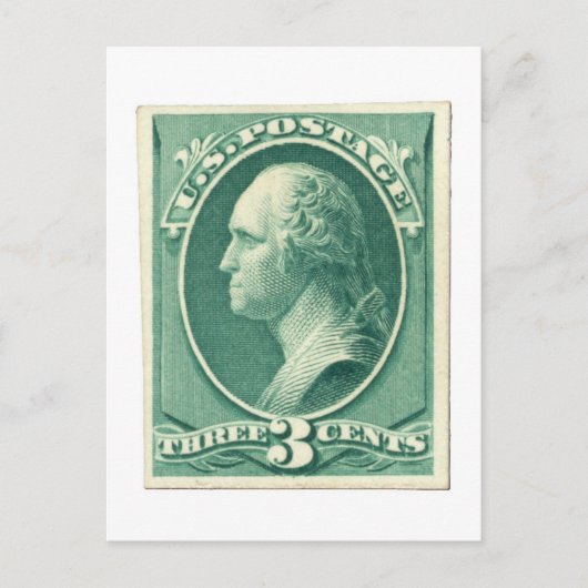 George Washington Three Cents US Postage Postkarte (Vorderseite)