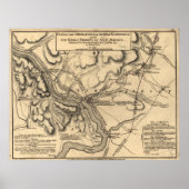 George Washington Trenton NJ Battlefield Map 1777 Poster (Vorne)