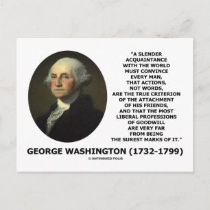 George Washington tut nicht, um wahre Kriterien zu Postkarte
