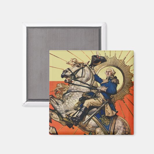 George Washington über Horseback Magnet (Vorderseite/Rückseite)