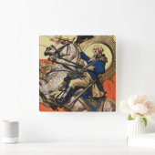 George Washington über Horseback Quadratische Wanduhr (Zuhause)