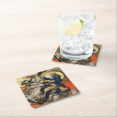 George Washington über Horseback Rechteckiger Pappuntersetzer (Vor Ort)