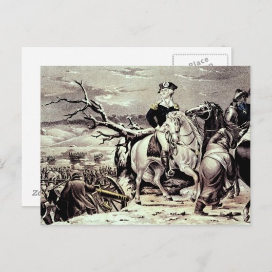 George Washington überquert das Delaware Postkarte (Vorne/Hinten)