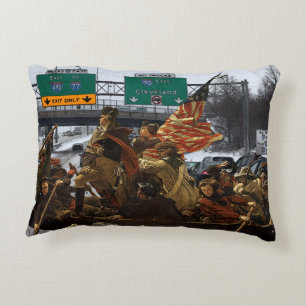 George Washington überquert I-90 Cleveland Zierkissen