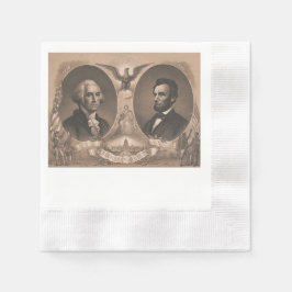 George Washington und Abraham Lincoln Portrait Serviette