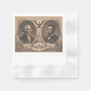 George Washington und Abraham Lincoln-Porträt Serviette