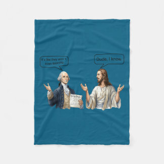 George Washington und Jesus Christus Diskussions-M Fleecedecke