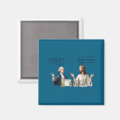 George Washington und Jesus Christus Diskussions-M Magnet (Vorderseite/Rückseite)
