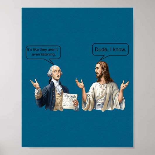 George Washington und Jesus Christus Diskussions-M Poster (Vorne)