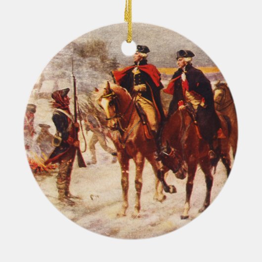 George Washington und Lafayette an der Keramikornament (Hinten)