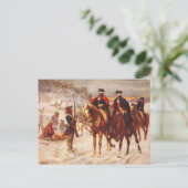 George Washington und Lafayette bei Valley Forge Postkarte (Stehend Vorderseite)