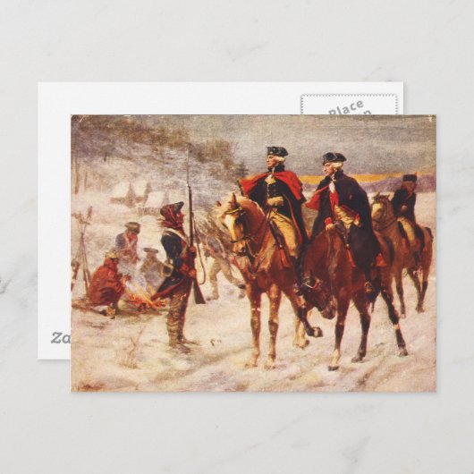 George Washington und Lafayette bei Valley Forge Postkarte (Vorne/Hinten)