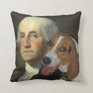 George Washington und sein Fuchsjagdhund Kissen