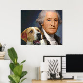 George Washington und sein Hund "Liberty Belle" Poster (Heimbüro)