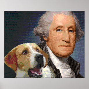 George Washington und sein Hund "Liberty Belle" Poster