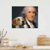 George Washington und sein Hund "Liberty Belle" Poster (Küche)