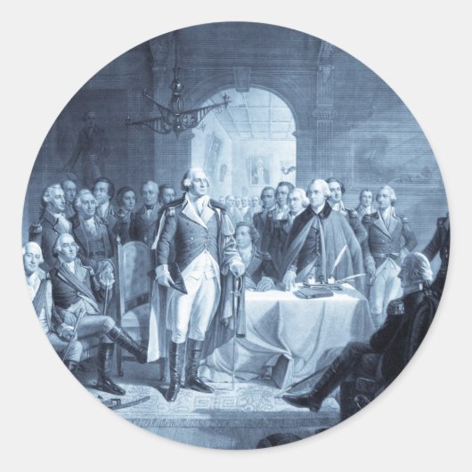 George Washington und seine Generäle kleben fest Runder Aufkleber (Vorderseite)