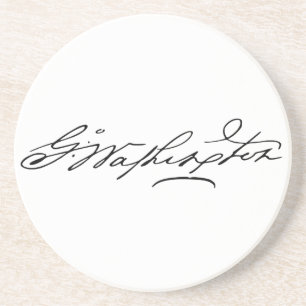 George-Washington-Unterschrift Sandstein Untersetzer