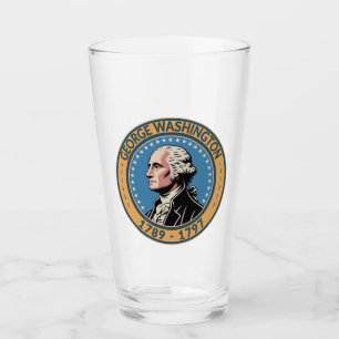 George Washington US-Präsident Illustration Badge Glas