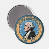 George Washington US-Präsident Illustration Badge Magnet (Vorderseite/Rückseite)