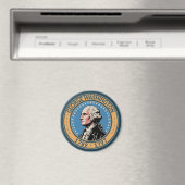 George Washington US-Präsident Illustration Badge Magnet (In Situ (Geschirrspüler))