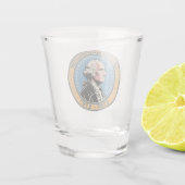 George Washington US-Präsident Illustration Badge Schnapsglas (Rückseite)