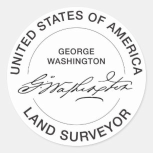 George Washington USA Land Surveyor Siegel Runder Aufkleber