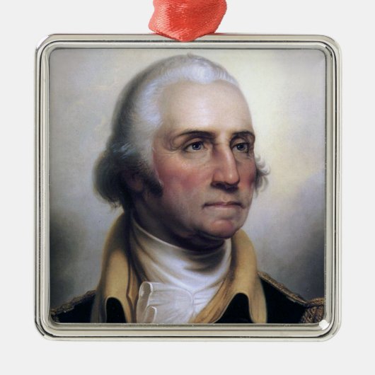 George Washington-Verzierungs-perfektes Geschenk Silbernes Ornament (Vorne)