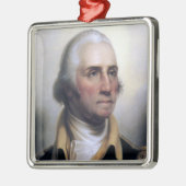 George Washington-Verzierungs-perfektes Geschenk Silbernes Ornament (Links)