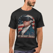 George Washington VR Happy Birthday America T-Shirt (Vorderseite)