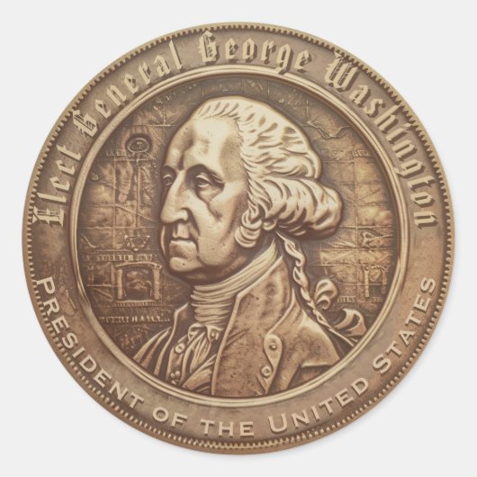 George-Washington-Wahlkampfbutton Runder Aufkleber (Vorderseite)