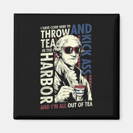 George Washington wirft Tee Kick 4. Juli Magnet (Vorne)