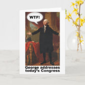 George Washington WTF! Greeting Card Karte (Gelbe Blume)