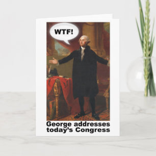 George Washington WTF! Greeting Card Karte