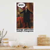 George Washington WTF (mit Titel) Poster (Küche)