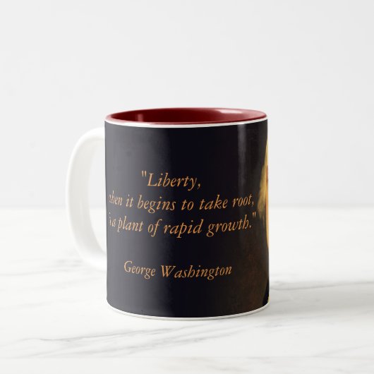 George Washington-Zitat "Freiheit " Zweifarbige Tasse (Vorderseite Links)