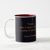 George Washington-Zitat "Freiheit " Zweifarbige Tasse (Links)