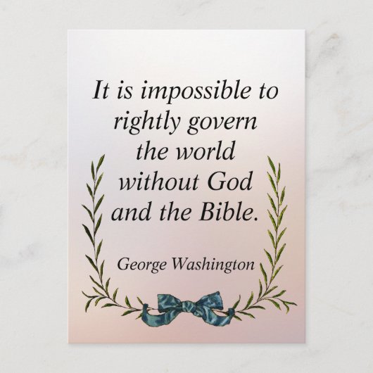 George Washington Zitat Regierung und Religion Postkarte (Vorderseite)