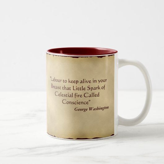 George Washington-Zitat Zweifarbige Tasse (Rechts)