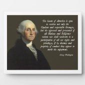 George Washington Zitate zur Einwanderung Fotoplatte (Vorderseite)